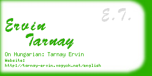 ervin tarnay business card